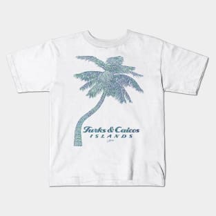 Turks & Caicos Islands Palm Tree (Distressed) Kids T-Shirt